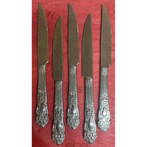Lot Of 5 Reed & Barton Haversham (Stainless) Flatware Serrate Steak Knives